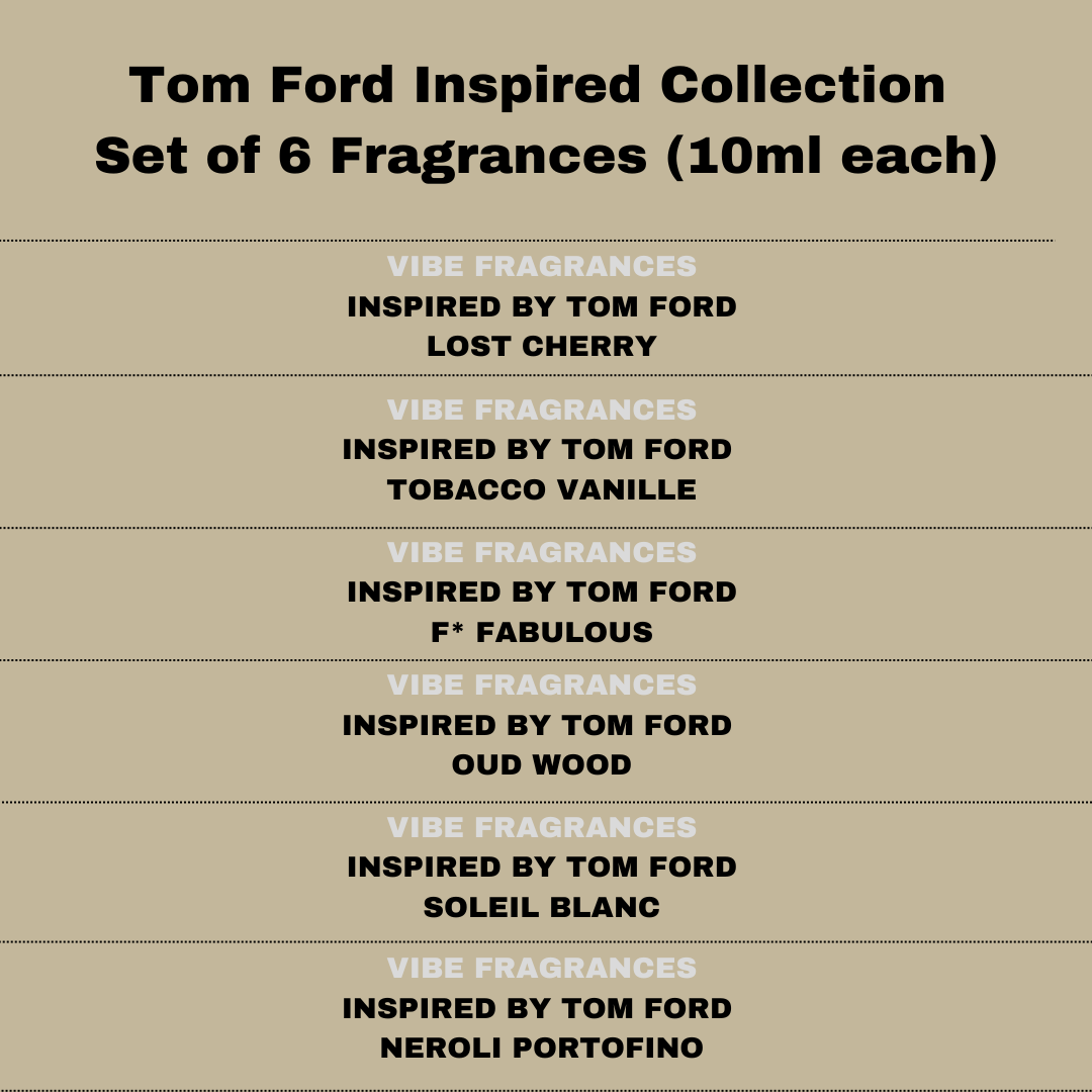 Set of 6 Fragrances Inspired by Tom Ford