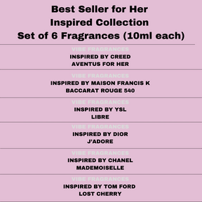 Set of 6 Fragrances Best Sellers Women's Inspired Fragrances